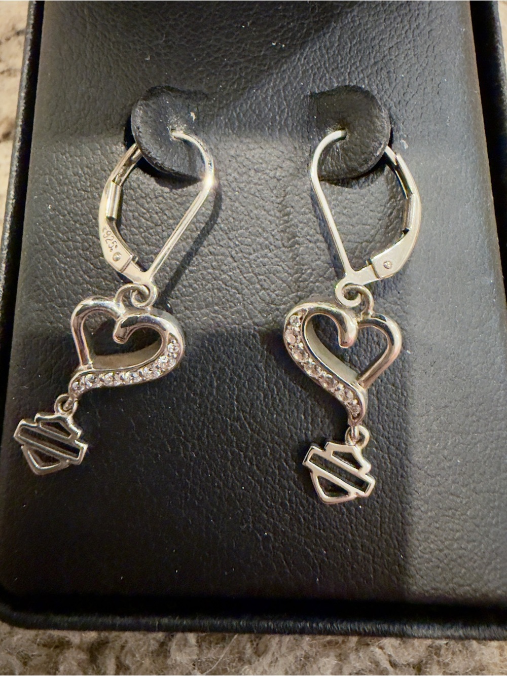 Harley-Davidson Embellished Crystal Rebel Heart Earrings
